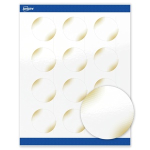 image:imageAvery Printable Round Labels Sure Feed Technology Gold Beads Design 2 Diameter Glossy White Permanent Adhesive LaserInkjet 120 Total Great for Product MerchandisingGold Blush