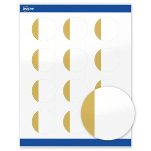 image:imageAvery Printable Round Labels Sure Feed Technology Gold Beads Design 2 Diameter Glossy White Permanent Adhesive LaserInkjet 120 Total Great for Product MerchandisingDipped Gold Edge