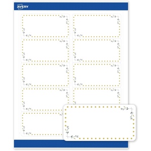 image:imageAvery Printable Shipping Labels 2 x 4 Matte White with Gold Dots Green Florals Design Permanent Adhesive Laser amp Inkjet Compatible 10 Total Great for Shipping Branding and WeddingsGreen Florals With Gold Dots