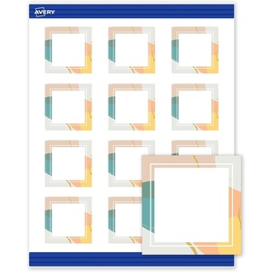 image:imageAvery Printable Square Cards Gold Dots Green Florals 2 x 2 Matte White Square Cards LaserInkjet 120ct Great for Business PromotionColor Block with Metallic Gold Veins