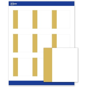 image:imageAvery Printable Square Cards Gold Edge Dots 25 x 25 Matte White Square Cards LaserInkjet 90ct Great for Business PromotionDipped Gold Edge