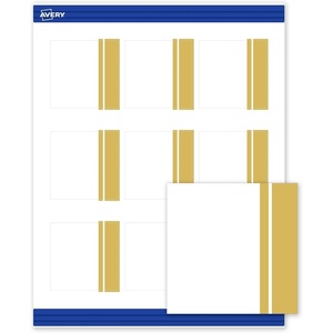 image:imageAvery Printable Square Cards Gold Edge Dots 25 x 25 Matte White Square Cards LaserInkjet 90ct Great for Business PromotionDouble Dipped Gold Edge