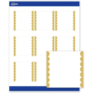 image:imageAvery Printable Square Cards Gold Edge Dots 25 x 25 Matte White Square Cards LaserInkjet 90ct Great for Business PromotionGold Dots Edge