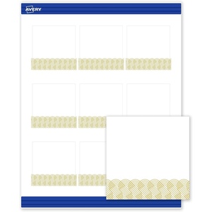 image:imageAvery Printable Square Cards Gold Edge Dots 25 x 25 Matte White Square Cards LaserInkjet 90ct Great for Business PromotionGold Lace Trim