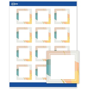 image:imageAvery Printable Square Labels Gold amp Navy Border Florals 2 x 2 Matte White Square Labels Permanent LaserInkjet 120ct Great for Product MerchandisingColor Block With Metallic Gold Veins