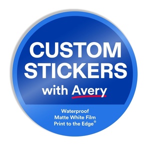 image:imageAvery Professionally Printed Custom Stickers 25 Round Personalized Stickers Waterproof Matte White Film Design Your Own Custom Decals Great for Branding Gifts and MoreMatte White Film