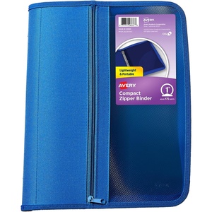 image:imageAvery Zipper 3 Ring Binder 1 Round Rings 175Sheet Capacity Black Durable Binder Organizer with Pocket for Extra Storage Great for Organizing Projects Assignments and More 26006Blue