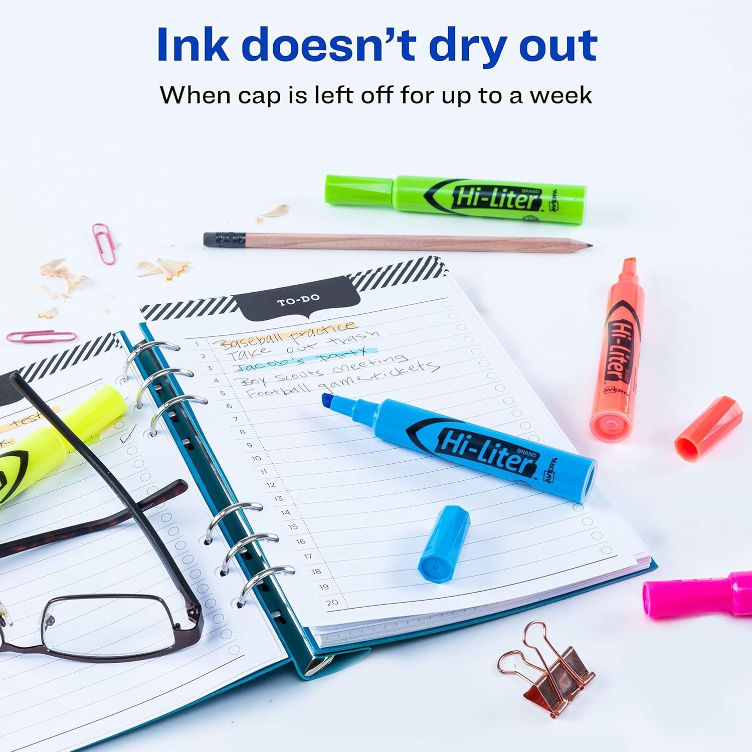 image:imageAvery HiLiter DeskStyle Highlighters Smear Safe Ink Chisel Tip 4 Assorted Color Highlighters 2406312 highlighters