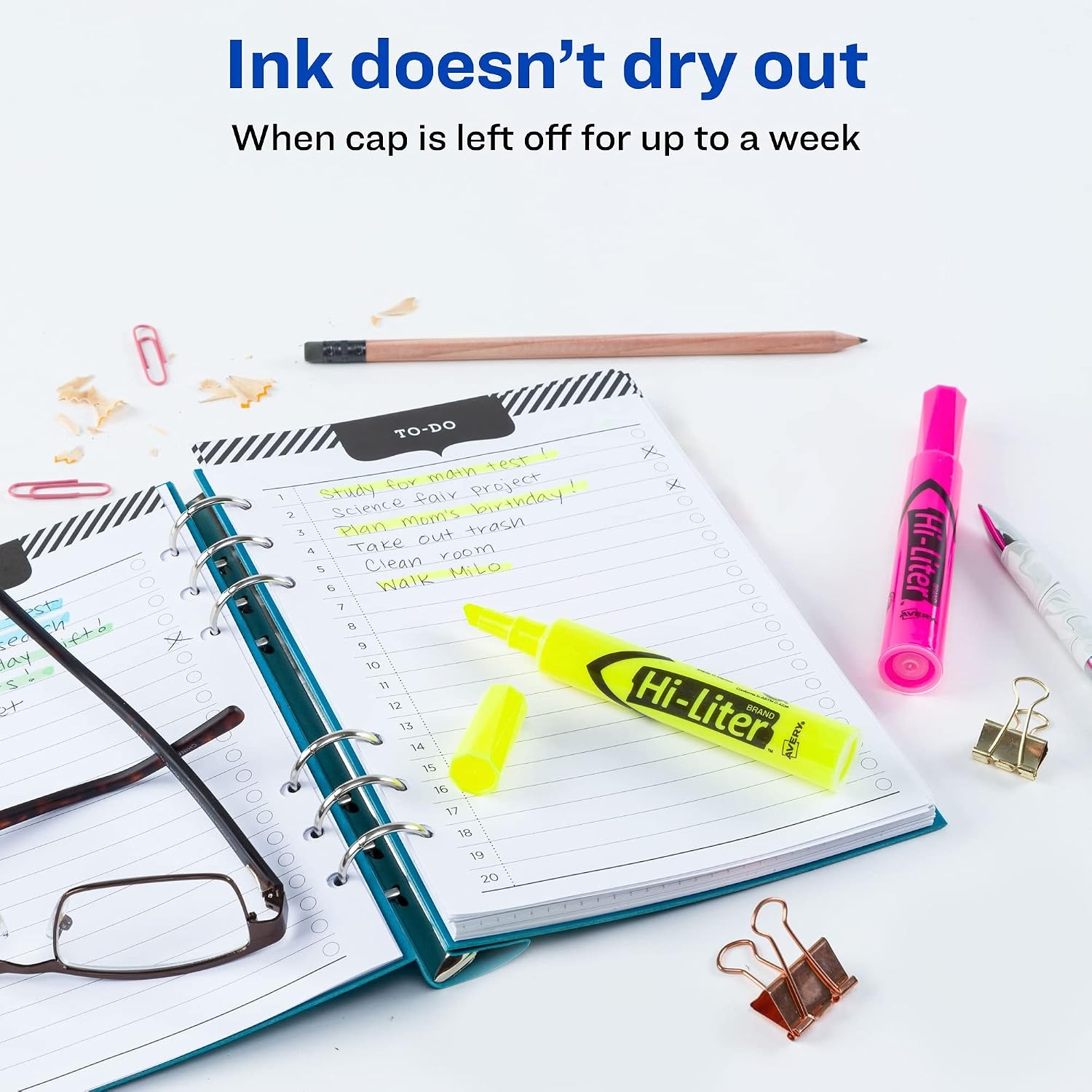 image:imageAvery HiLiter DeskStyle Highlighters Smear Safe Ink Chisel Tip 4 Assorted Color Highlighters 2406324 highlighters