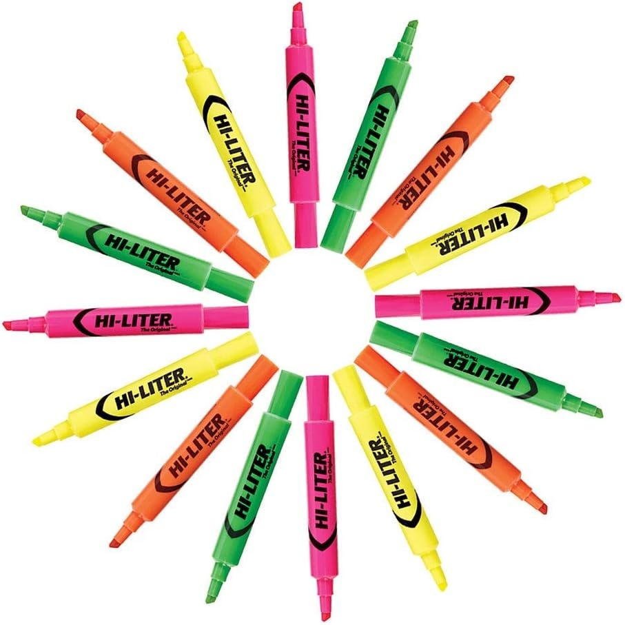 image:imageAvery HiLiter DeskStyle Highlighters Smear Safe Ink Chisel Tip 4 Assorted Color Highlighters 240634 highlighters