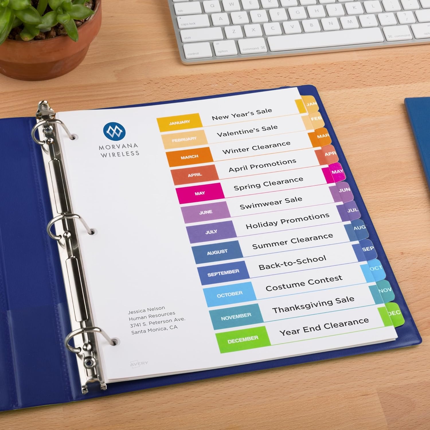 image:imageAvery JanDec Dividers for 3 Ring Binders 12 Tabs per Set Customizable Table of Contents Multicolor Tabs Great for Organizing Reports Projects and More 6 Sets of 118301 Ct Pack of 6