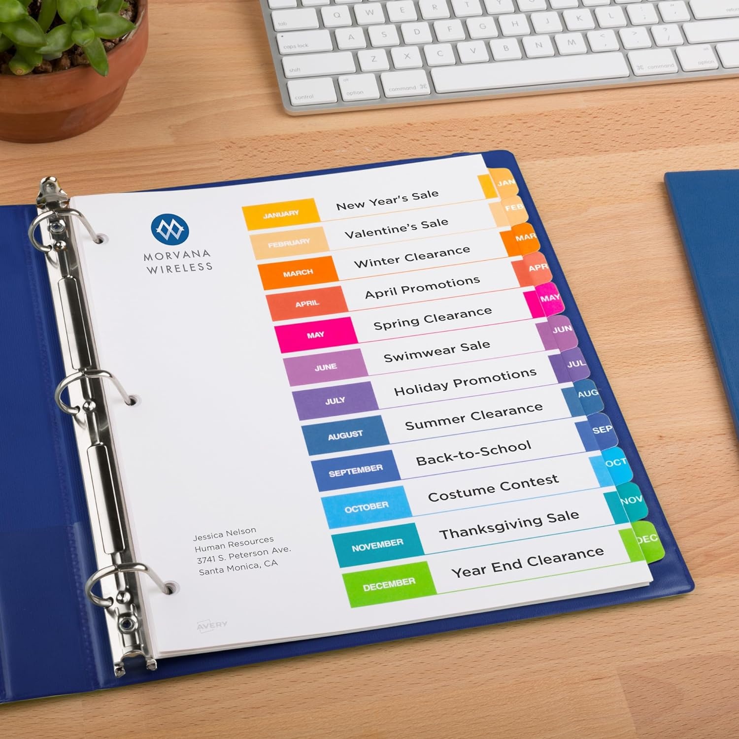 image:imageAvery JanDec Dividers for 3 Ring Binders 12 Tabs per Set Customizable Table of Contents Multicolor Tabs Great for Organizing Reports Projects and More 6 Sets of 118301Pack 3Sets