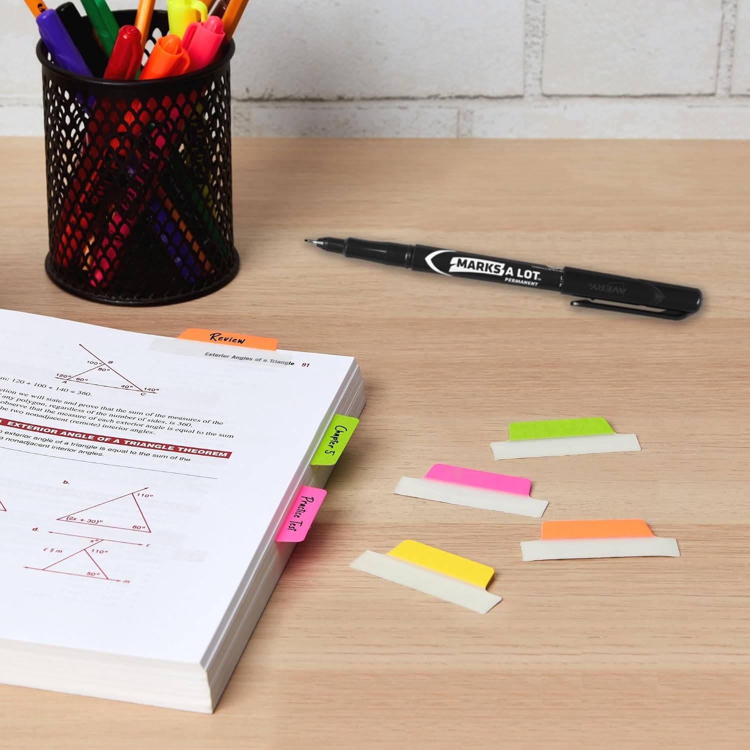image:imageAvery Margin Ultra Tabs 25 x 1 2Side Writable Assorted Colors 24 Repositionable Page Tabs 74768Assorted Neon