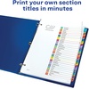 image:imageAvery 131 Dividers for 3 Ring Binders 31 Tabs per Set Customizable Table of Contents Multicolor Arched Tabs Great for Organizing Reports Projects and More 1184612 Pack