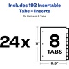 image:imageAvery Big Tab Insertable Dividers for 3 Ring Binders 8Tab Set Buff Paper Clear Tabs Binder Divider Value Pack of 11112 24 Sets Total 1111524 Packs