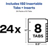 image:imageAvery Big Tab Insertable Dividers for 3 Ring Binders 8Tab Set Buff Paper Clear Tabs Binder Divider Value Pack of 11112 24 Sets Total 1111548 Packs