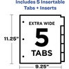 image:imageAvery Big Tab Insertable Plastic 2 Pocket Dividers for 3 Ring Binders 5 Tab Set TwoTone Multicolor Works with Sheet Protectors 1 Binder Divider Set 11982Pack of 24