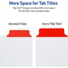 image:imageAvery Big Tab Write amp Erase Dividers for 3 Ring Binders 8Tab Set Multicolor Divider Tabs 1 Set of Binder Dividers Great for Organizing Projects Reports Finances and More 230798 Tab Pack of 2