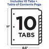 image:imageAvery Dividers for 3 Ring Binders 10 Tabs per Set Customizable Table of Contents Multicolor Arched Tabs Great for Organizing Reports Projects and More 1184210 Tab Pack of 2