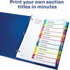 image:imageAvery Dividers for 3 Ring Binders 10 Tabs per Set Customizable Table of Contents Multicolor Arched Tabs Great for Organizing Reports Projects and More 1184210 Tab Pack of 2