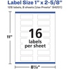 image:imageAvery Durable Removable Rectangle Labels Sure Feed Technology 1 x 258 Matte White Film WaterResistant PrinttoTheEdge LaserPigmentBased Inkjet Printable 400 Total128 labels