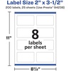 image:imageAvery Durable Removable Rectangle Labels Sure Feed Technology 2 x 35 Matte White Film WaterResistant PrinttoTheEdge LaserPigmentBased Inkjet Printable 200 Total200 labels