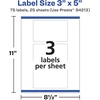 image:imageAvery Durable Removable Rectangle Labels Sure Feed Technology 3 x 5 Matte White Film WaterResistant PrinttoTheEdge LaserPigmentBased Inkjet Printable 75 Total75 labels