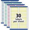 image:imageAvery File Folder Labels with Sure Feed 23 x 3716 750 Printable Labels Removable Assorted 6466One Size