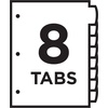 image:imageAvery Write amp Erase Dividers for 3 Ring Binders 8 Tabs per Set Multicolor Big Tabs Pastels Binder Dividers Great for Organizing Reports Projects and More 162718 tab