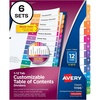 image:imageAvery 12 Tab Dividers for 3 Ring Binders Customizable Table of Contents Multicolor Tabs 6 Sets 1119612 tabs Pack of 6