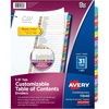 image:imageAvery 131 Dividers for 3 Ring Binders 31 Tabs per Set Customizable Table of Contents Multicolor Arched Tabs Great for Organizing Reports Projects and More 1184612 Pack
