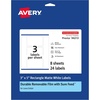 image:imageAvery Durable Removable Rectangle Labels Sure Feed Technology 3 x 5 Matte White Film WaterResistant PrinttoTheEdge LaserPigmentBased Inkjet Printable 75 Total24 labels
