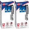 image:imageAvery MarksALot Permanent Markers Large DeskStyle Size Chisel Tip Water and Wear Resistant 12 Blue Markers 088861 Count Pack of 2