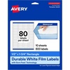 image:imageAvery Printable Durable White Rectangle Labels Sure Feed Technology 05 x 175 Waterproof Labels Laser amp PigmentBased Inkjet Compatible 800 Total800 labels