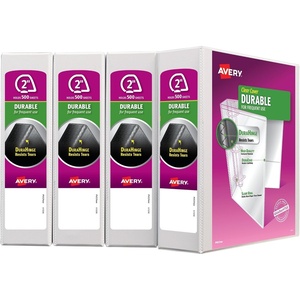 image:imageAvery 3 Ring Binder 3 Inch Slant Rings Durable View White Binder for Home Office or School Use 4 Pack 170302