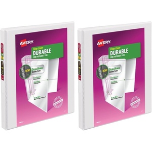 image:imageAvery Durable View 3 Ring Binder 05 Slant Rings 135Sheet Capacity 07 Inch Wide Spine Great for Home School Supplies Office or Organization Needs 1 White Binder 1700205 Pack of 2