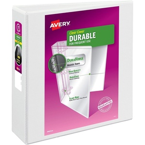 image:imageAvery Durable View 3 Ring Binder 112 Inch EZD Rings 1 White Binder 094013