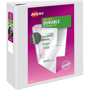 image:imageAvery Durable View 3 Ring Binder 112 Inch EZD Rings 1 White Binder 094014
