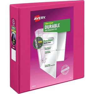 image:imageAvery Durable View 3 Ring Binder 2 Inch Slant Rings 28 Inch Wide Spine Customizable Clear Cover Ideal for School Office and Home Organization 1 Pink Binder 17836