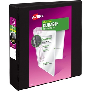 image:imageAvery Durable View 3 Ring Binder 2 Inch Slant Rings 530Sheet Capacity DuraHinge 28 Inch Wide Spine Customizable Clear Cover and Spine 1 Black Binder 170312