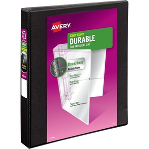 image:imageAvery Durable View 3 Ring Binder 2 Inch Slant Rings 530Sheet Capacity DuraHinge 28 Inch Wide Spine Customizable Clear Cover and Spine 1 Black Binder 170311