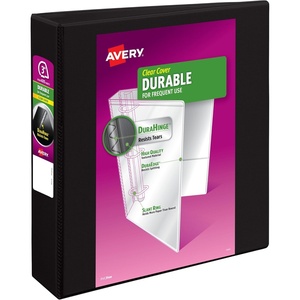 image:imageAvery Durable View 3 Ring Binder 2 Inch Slant Rings 530Sheet Capacity DuraHinge 28 Inch Wide Spine Customizable Clear Cover and Spine 1 Black Binder 170313