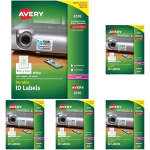 image:imageAvery Durable White Cover up ID Labels for Laser Printers 125 x 175 Pack of 1600 6576114 x 134 Pack of 5