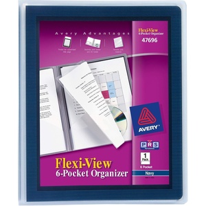 image:imageAvery FlexiView 6 Pocket Organizer Holds up to 150 Sheets 1 Blue Organizer 476961 Pack