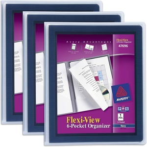 image:imageAvery FlexiView 6 Pocket Organizer Holds up to 150 Sheets 1 Blue Organizer 476963 Pack