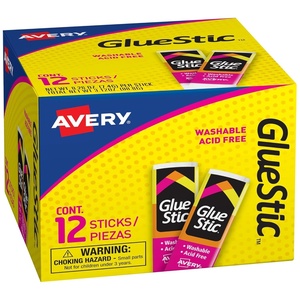 image:imageAvery Glue Stick White Washable 026 oz Permanent Glue Stic 3pk 0016412 sticks