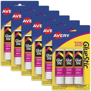 image:imageAvery Glue Stick White Washable 026 oz Permanent Glue Stic 3pk 0016418 sticks 6 packs