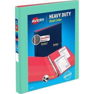 image:imageAvery HeavyDuty Dual Color 3 Ring Binder 05 One Touch Slant Rings 135Sheet Capacity 07 Inch Wide Spine Home School Supplies Office or Organization Needs MintCoral Binder 1788105
