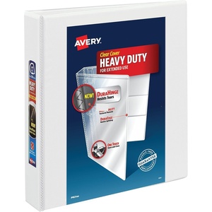 image:imageAvery HeavyDuty View 3 Ring Binder 1 One Touch EZD Rings 275Sheet Capacity 14 Inch Wide Spine Great for Home School Supplies Office or Organization Needs 1 White Binder 7919915