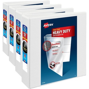 image:imageAvery HeavyDuty View 3 Ring Binder 1 One Touch EZD Rings 275Sheet Capacity 14 Inch Wide Spine Great for Home School Supplies Office or Organization Needs 1 White Binder 791993 Pack of 4